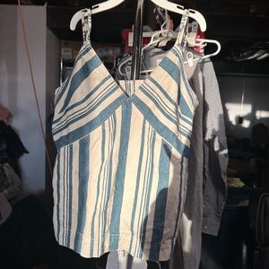 Universal Thread Blue and White Striped Top
